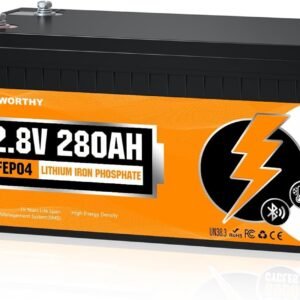 ECO-WORTHY LiFePO4 280Ah Bluetooth, Lithium Batterie 12V 280Ah mit BMS Niedertemperaturschutz und Max. 15000 Zyklen, 3584Wh Autobatterie für Wohnmobil, Boot, Solarpanel