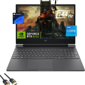 HP Victus Gaming Laptop, 15.6″ 144Hz FHD, 8-Core i5-13420H, NVIDIA RTX 4050 6GB GPU, 64GB RAM, 2TB SSD, Backlit KB, WiFi 6, Webcam, KeyPad, USB-C, PDG HDMI Cable, US Version KB, Win 11 Pro