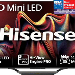 Hisense 65U7NQ 164cm (65 Zoll) Fernseher, 4K Mini LED ULED HDR Smart TV, Quantum Dot, 120 Hz/144 Hz VRR, HDMI 2.1, Game Mode Pro, Dolby Vision IQ & Atmos, Bluetooth, Alexa Built-in, Anthrazit 2024