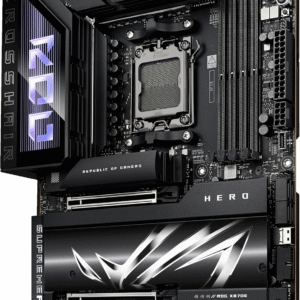 ASUS ROG Crosshair X870E Hero AMD X870E AM5 ATX-Motherboard, Advanced AI PC Ready, 18+2+2 Leistungsstufen, DDR5, PCIe® 5.0, 5X M.2, Wi-Fi 7, USB4®, AI-Übertaktung, Core Flex, PCIe-Steckplatz Q-Release Slim